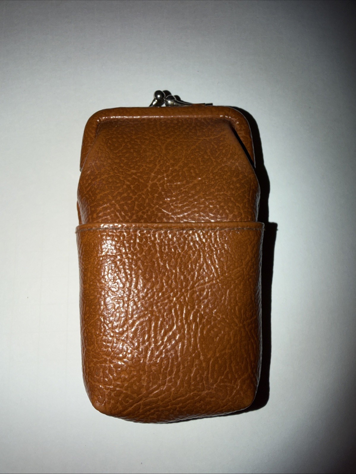 vintage cigarette Snap Pouch case brown leather