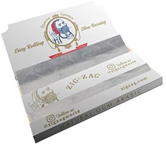 Natural Gum Arabic Zig Zag Rolling Papers 70mm Slow Burn 24 Pack Value