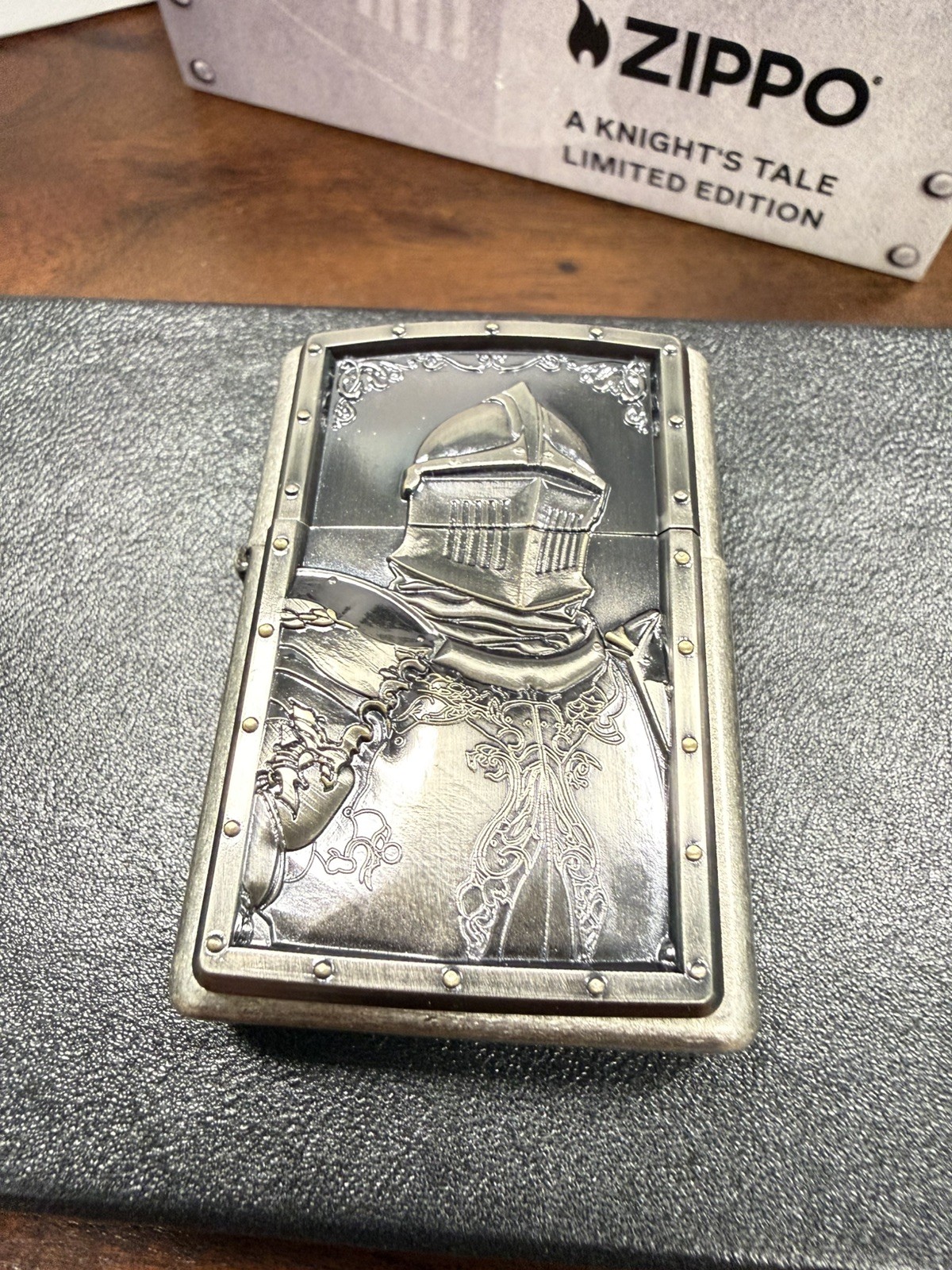GENUINE Zippo LIMITED 2000 Lighter A KNIGHT’S TALE Antique Silver NEW IN BOX