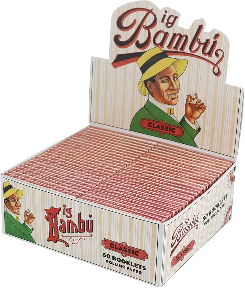 Big Bambu Rolling Papers – (Full Display Box of 50) 33 Leaves Per Booklet