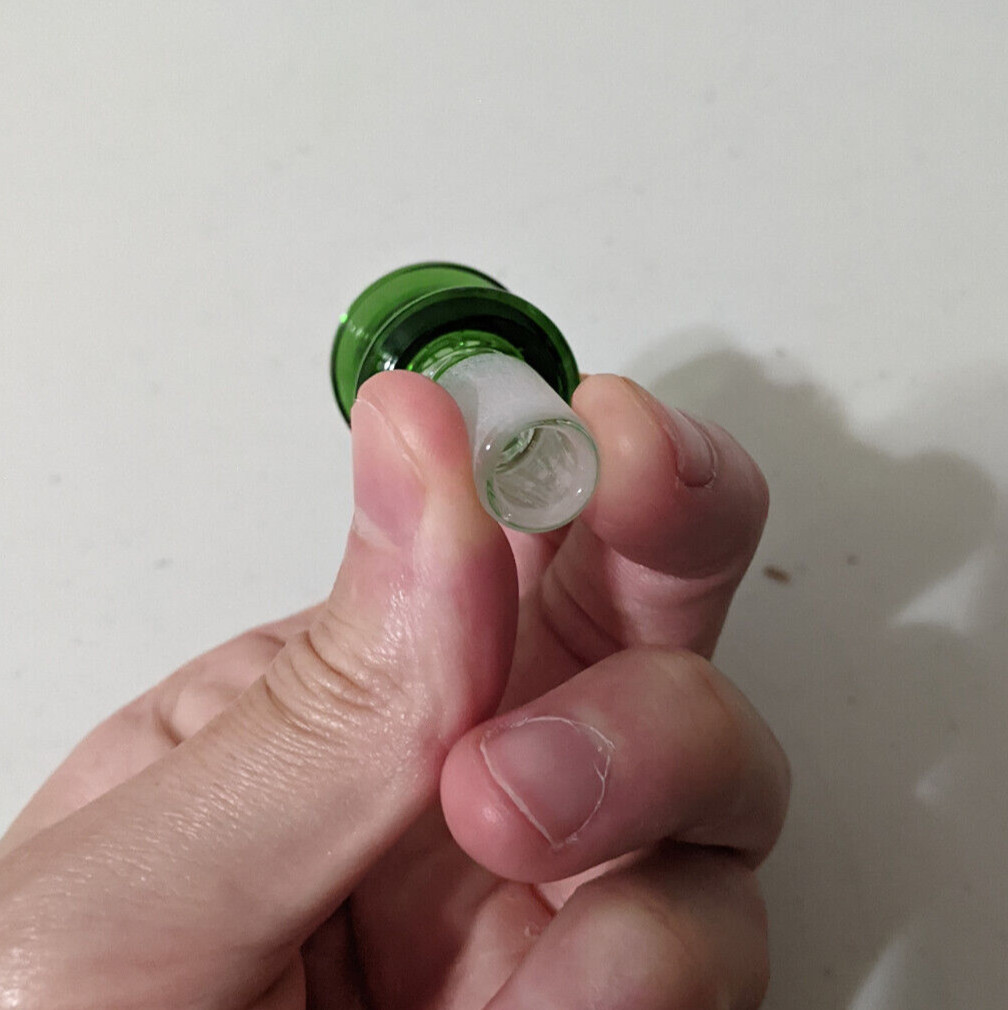 14mm Glass Thick Screen Slide BOWL Male for Water Pipe Bong (1 – ONE) Green