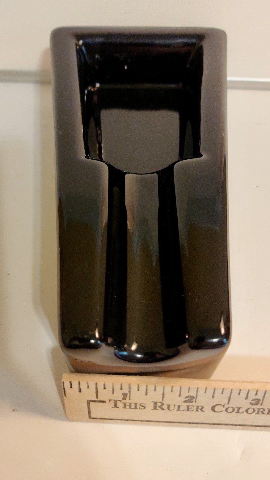 Vintage Cigar Maven Ashtray Black Ceramic Tobacco Classic