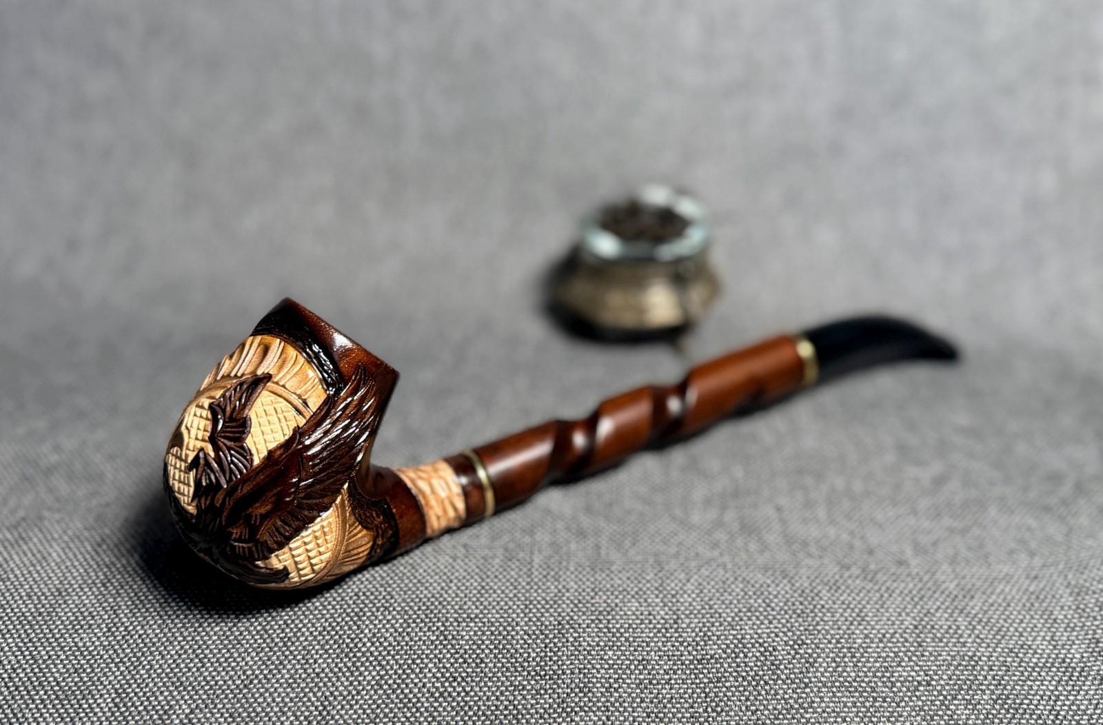 Smoking tobacco wooden long pipe 9.4 Churchwarden handmade stem