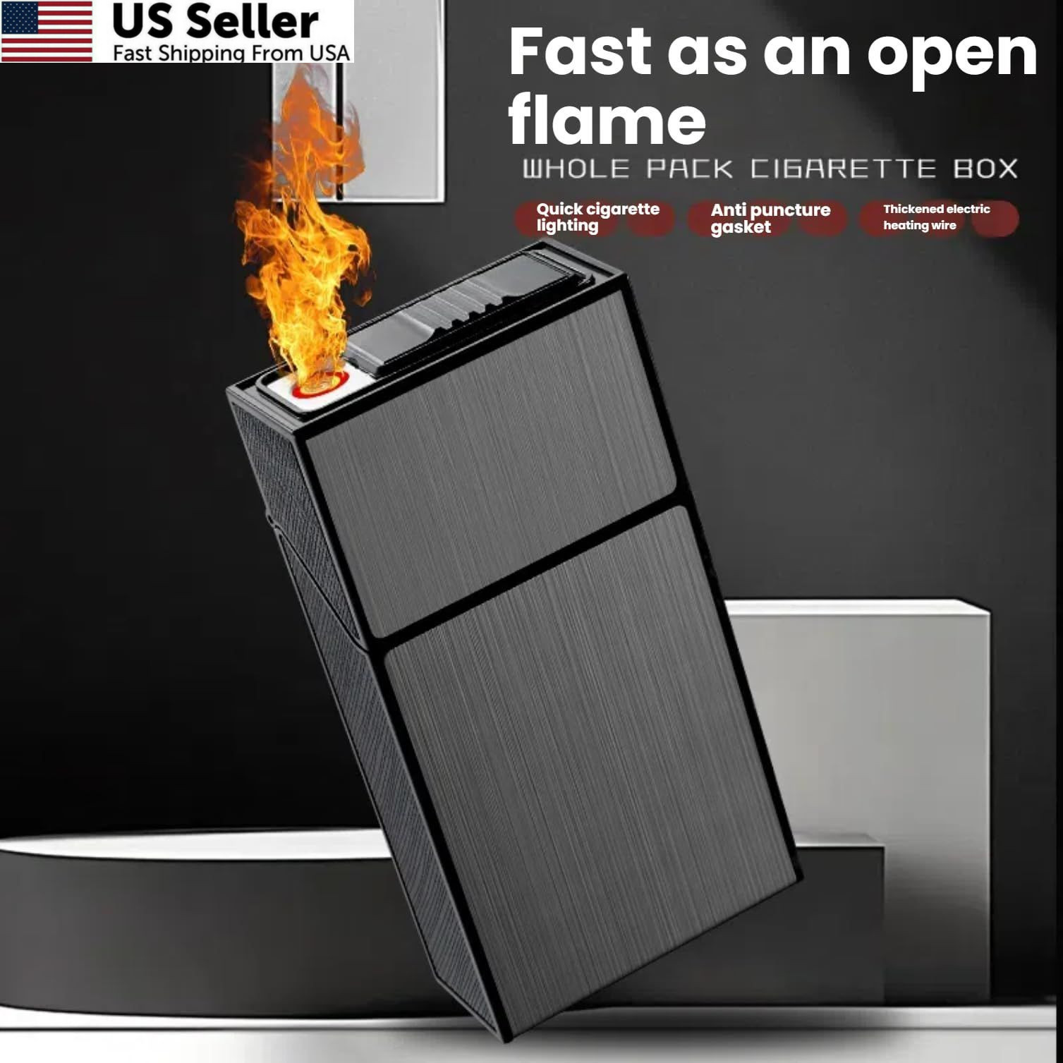 Cigarette Case for 100mm 100’s King Size Hold 20 100mm, Gray+Silver