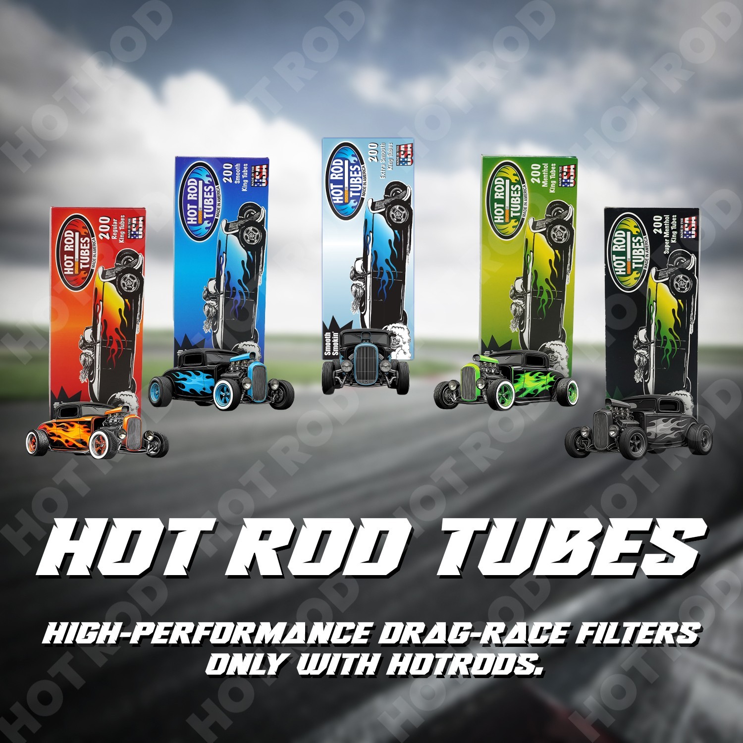 Hotrod Cigarette Filter Tubes Regular King Size 10 Box of 200/Pack – 2000 Tubes