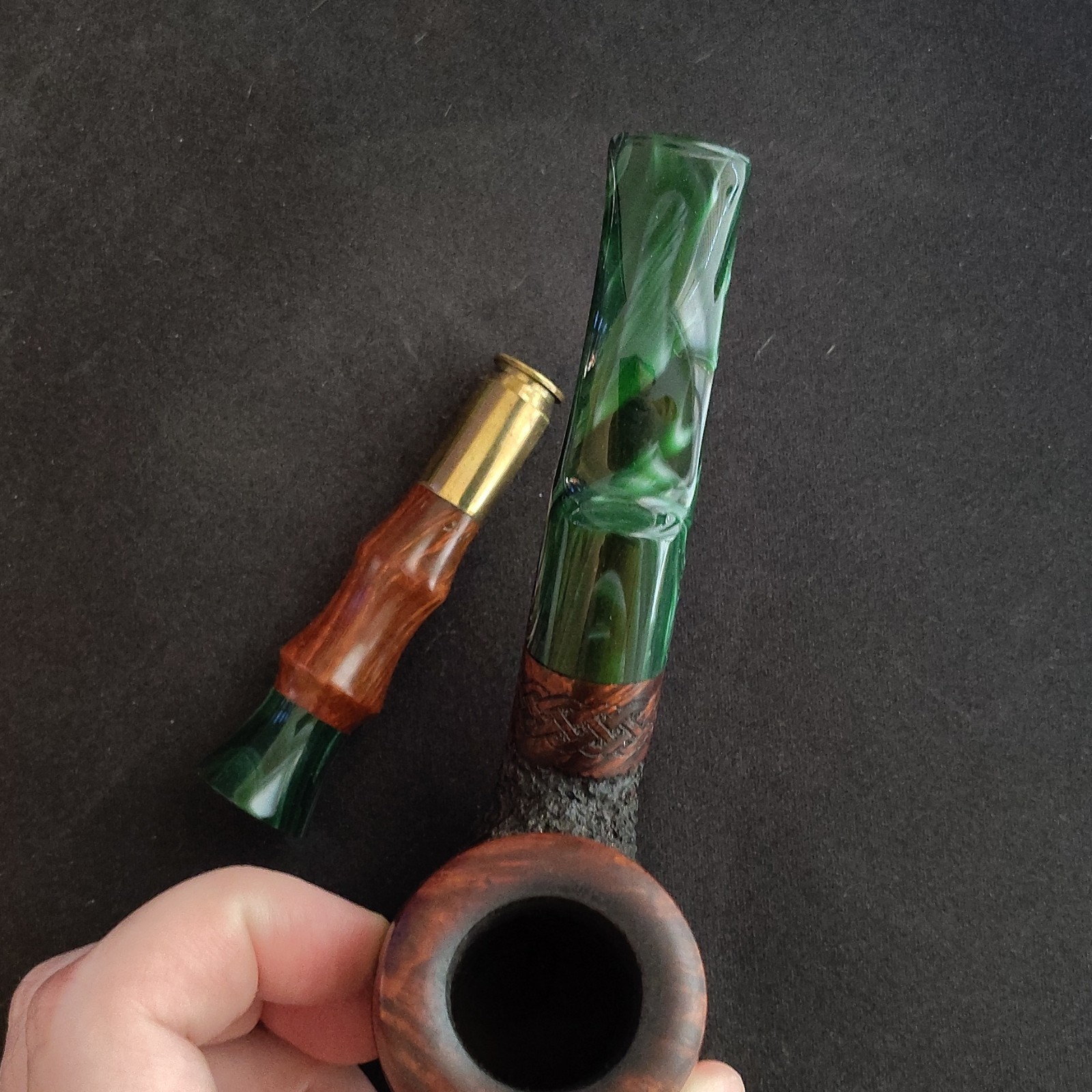 Rusticated Estate Pipe, Thunder Pipes USA By Frank Johnson w/ Tamper