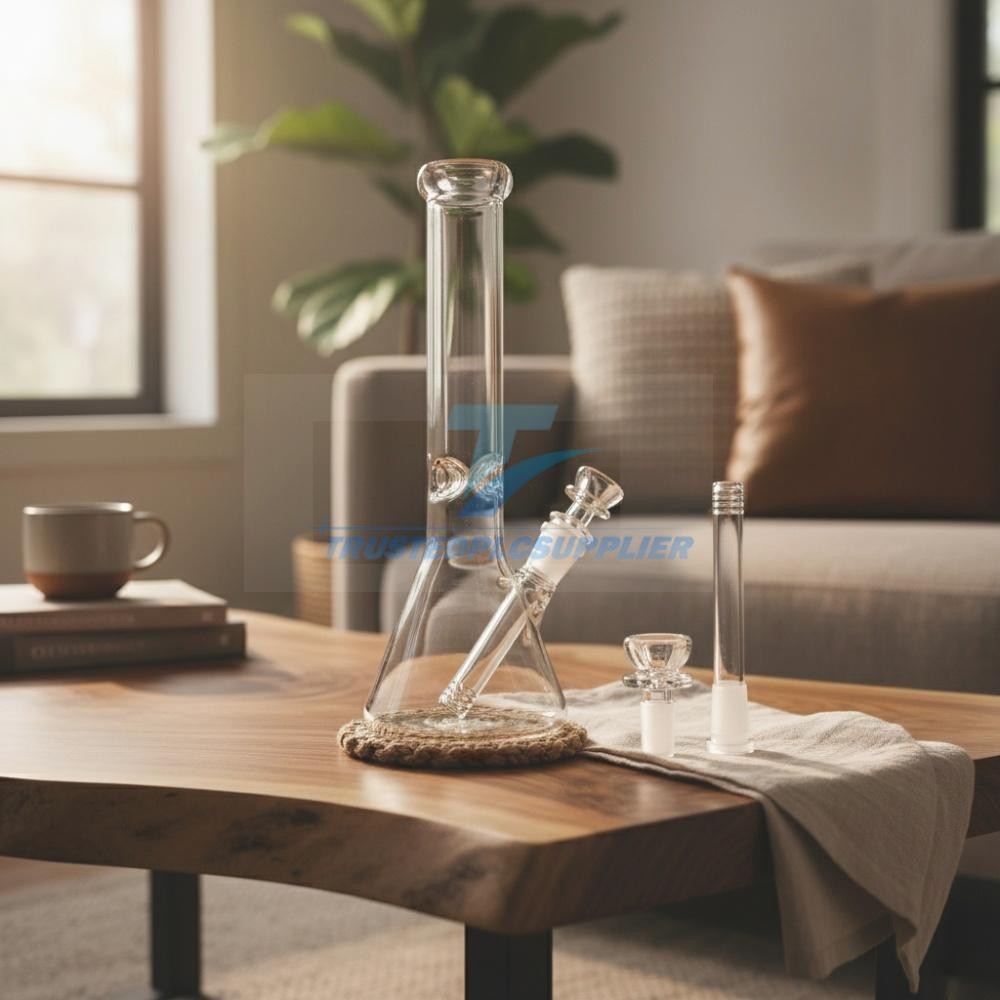 10 inch Heavy Glass Bong Water Pipe Smoking Bong Beaker + 14mm Bowl hookah USA