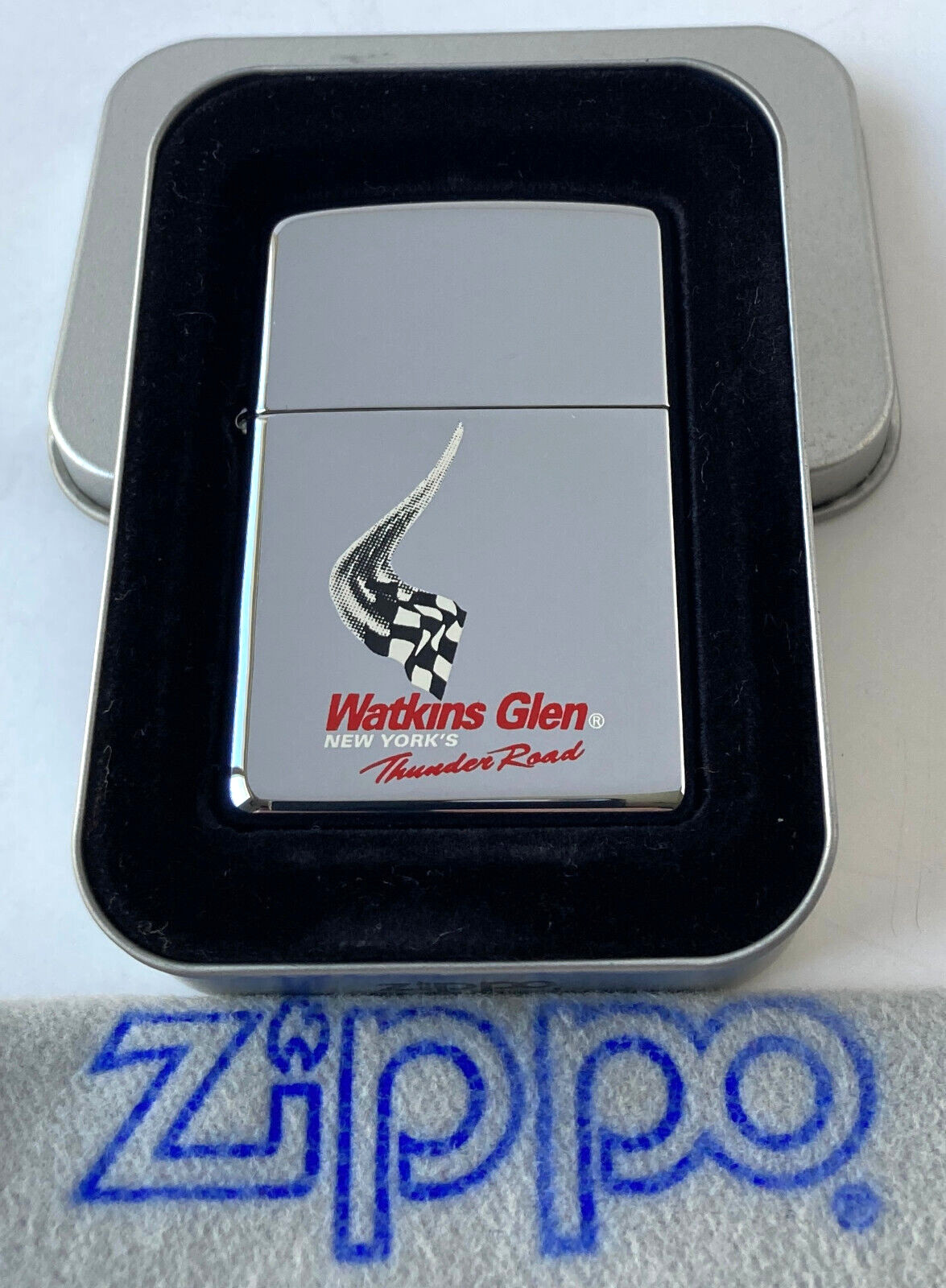 ZIPPO PREVIOUSLY COLLECTED Not Used WATKINS GLEN Lighter NY’s THUNDER ROAD 2003