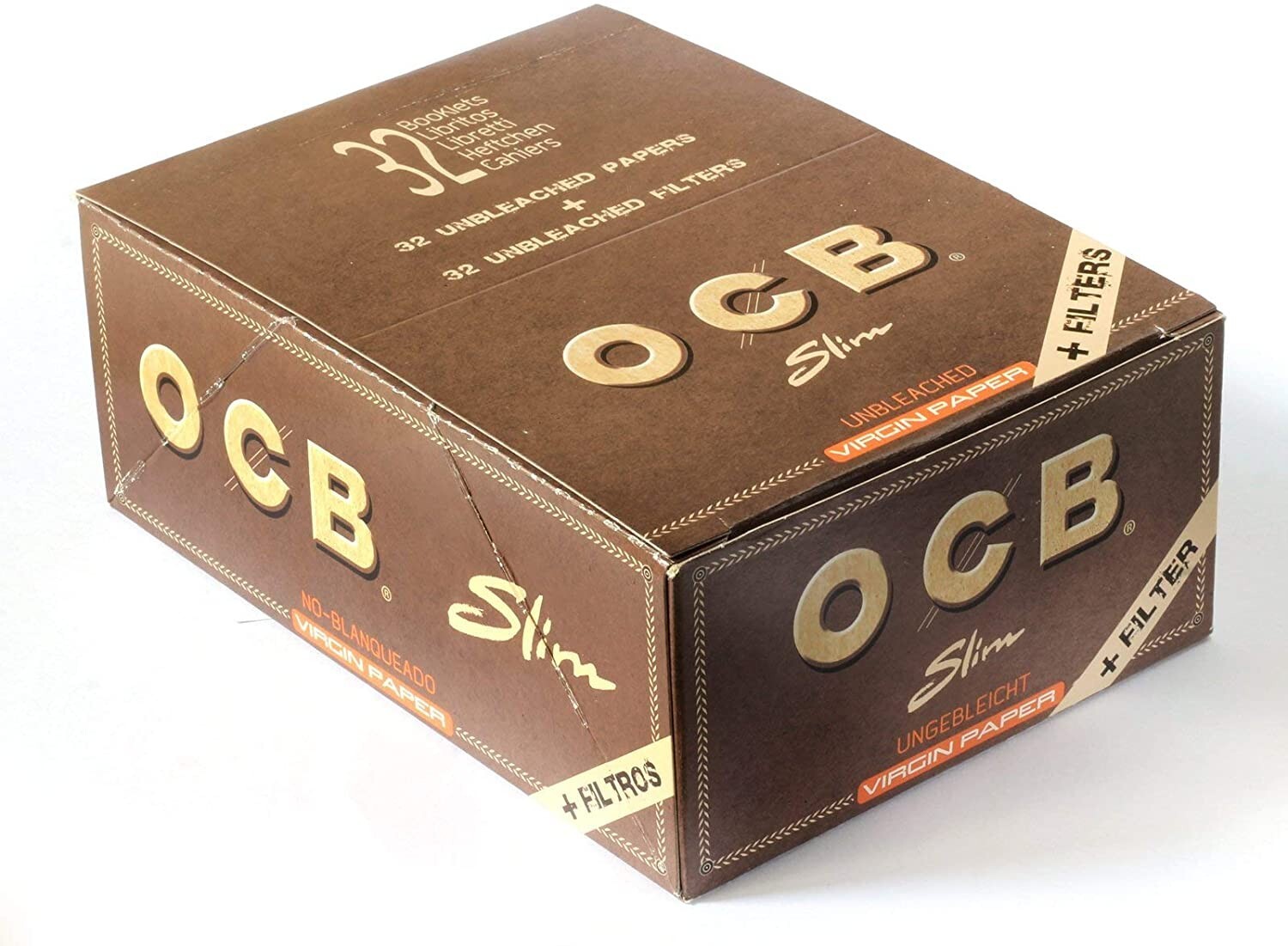 OCB Virgin Slim Rolling Papers + Tips – 5 Packs