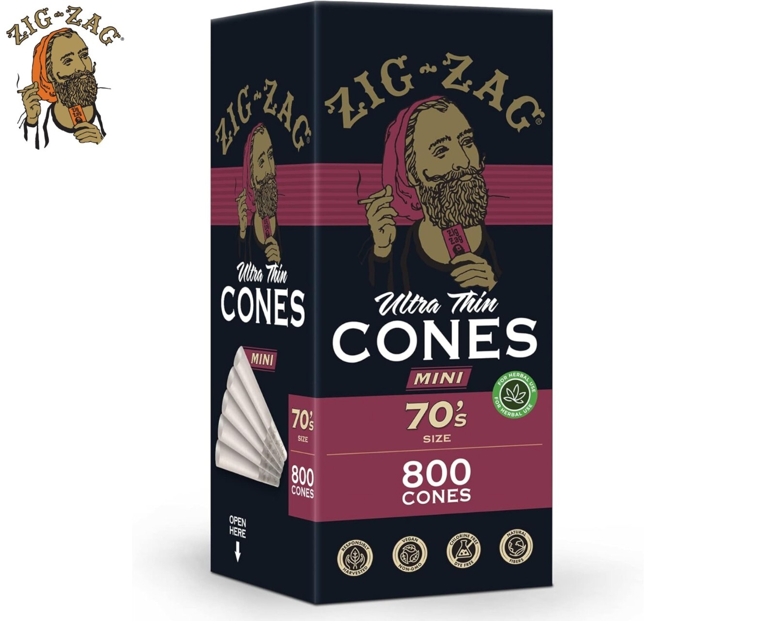 ZIG-ZAG Pre Rolled Cones Ultra Thin 70mm Size (800 Cones) Rolling Papers