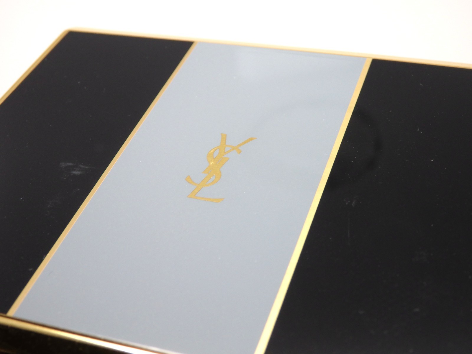 YVES SAINT LAURENT YSL Logo Vintage Cigarette Holder Card Case Gray Unused Mint