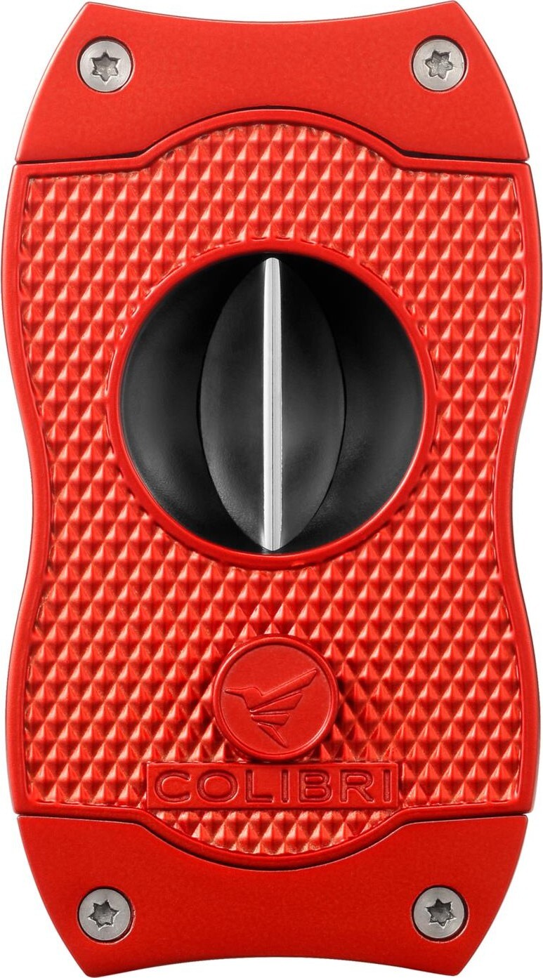 COLIBRI DIAMOND V-CUT VCUT CIGAR CUTTER / CHIP CARVING / RED / 23MM **w. Box**
