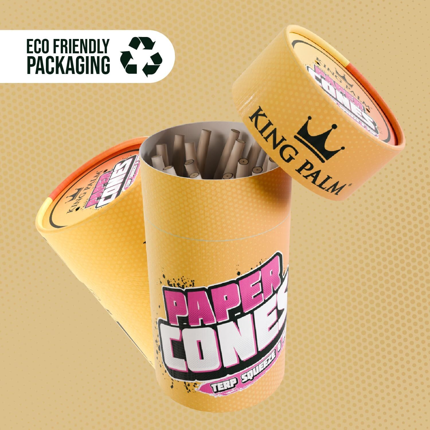 King Palm | King Size | Apricot | Natural Prerolled Paper cone with Tips | 100Ct