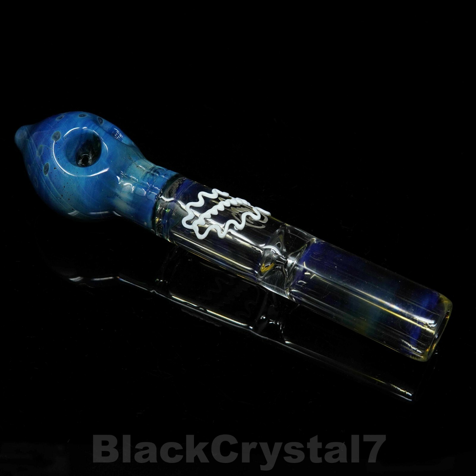 8″ Handmade Double Bowl Cosmic Trip Steam Roller Tobacco Smoking Bowl Glass Pipe
