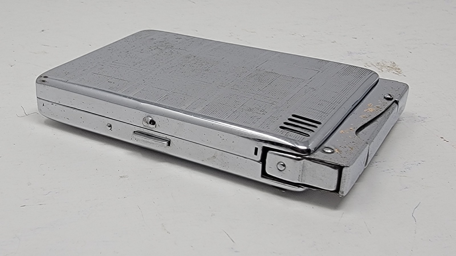 1930s Lido Automatic Cigarette Lighter & Case Art Deco Chrome Not Working Fair C