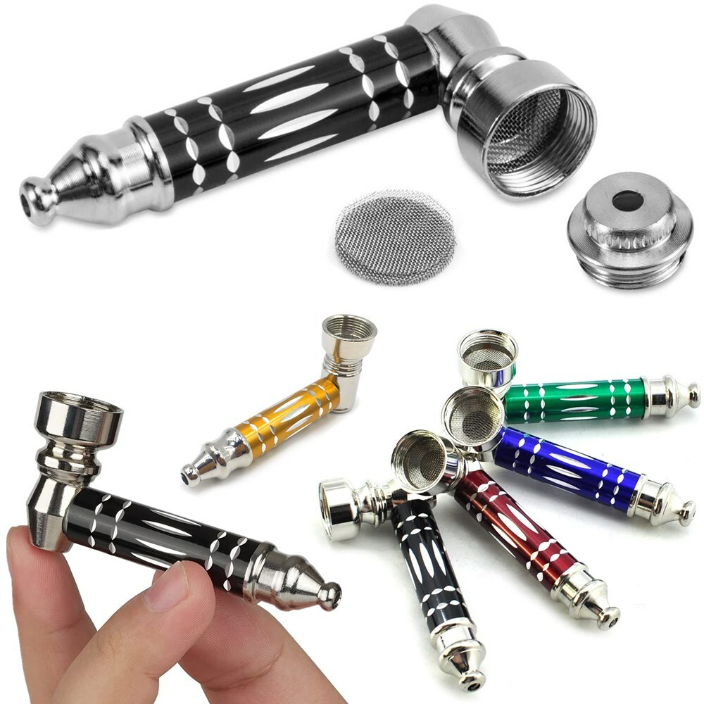 3 1/2″ Metal Smoking Pipe w/Lid Tobacco Pipe Metal Hand Pipe Mini Metal Pipe US