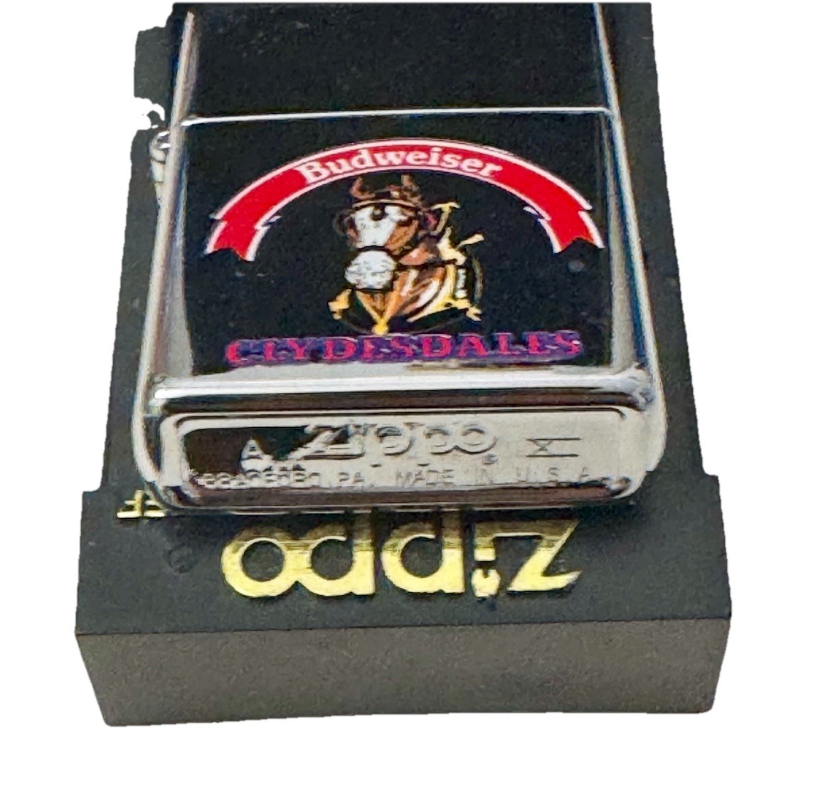 Zippo 1996 Budweiser Clydesdale Polished Chrome Lighter NIB Unfired New