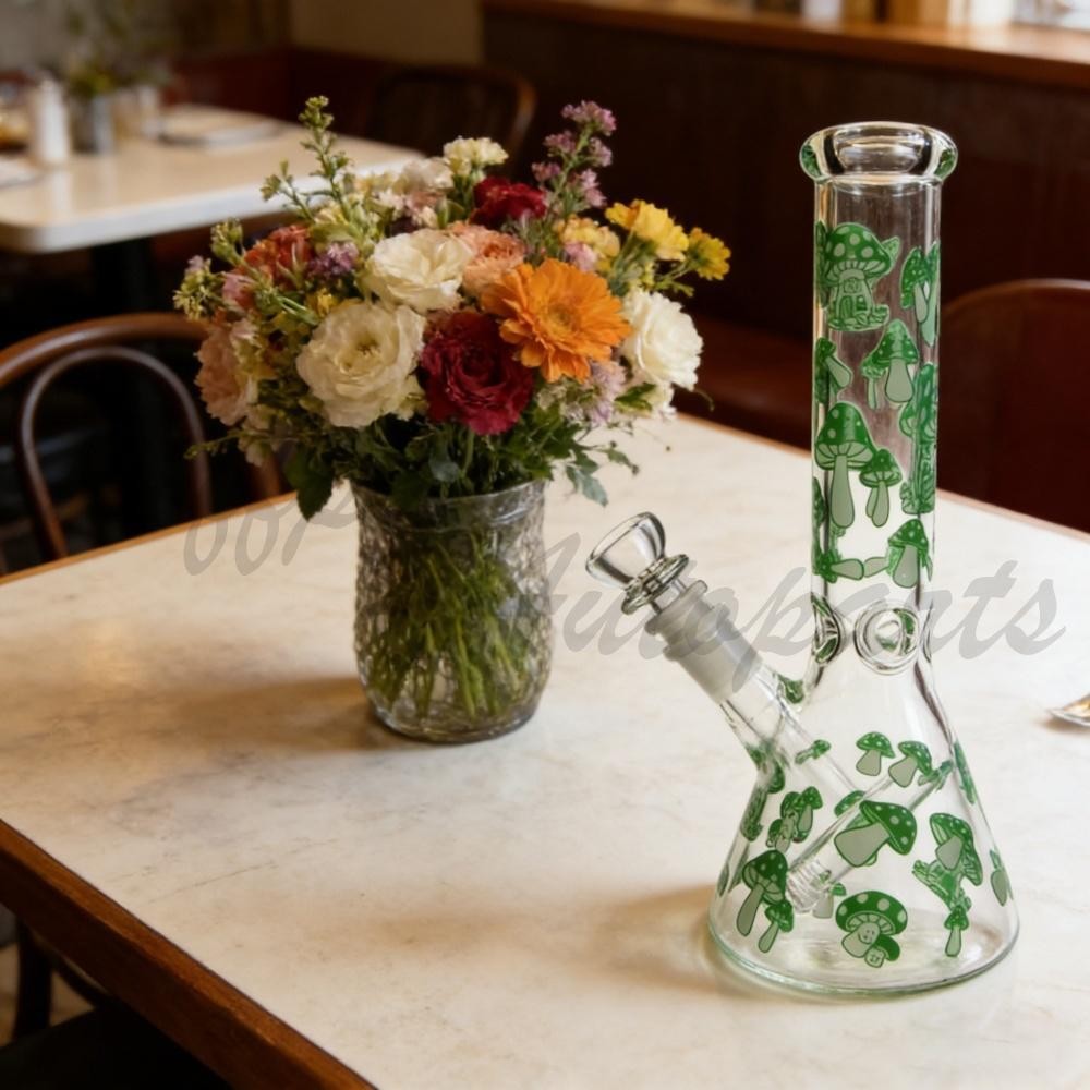 10″ Glass Bong Smoking Hookah Water Pipe Heavy Tobacco Beaker With 14mm Bowl US