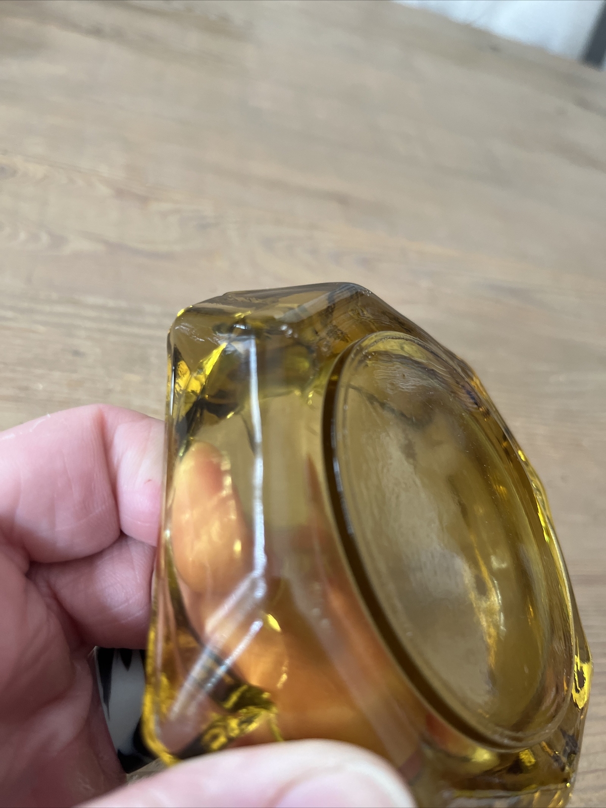 Vintage Mid Century Square Brown Amber Ashtray Glass 4 Inch No Brand