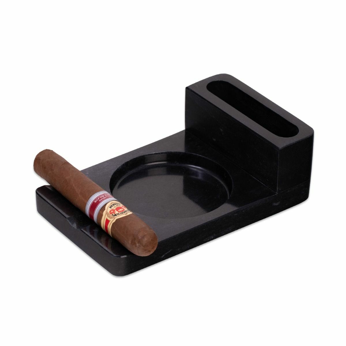 Bey Berk Marble Ashtray and Storage Black