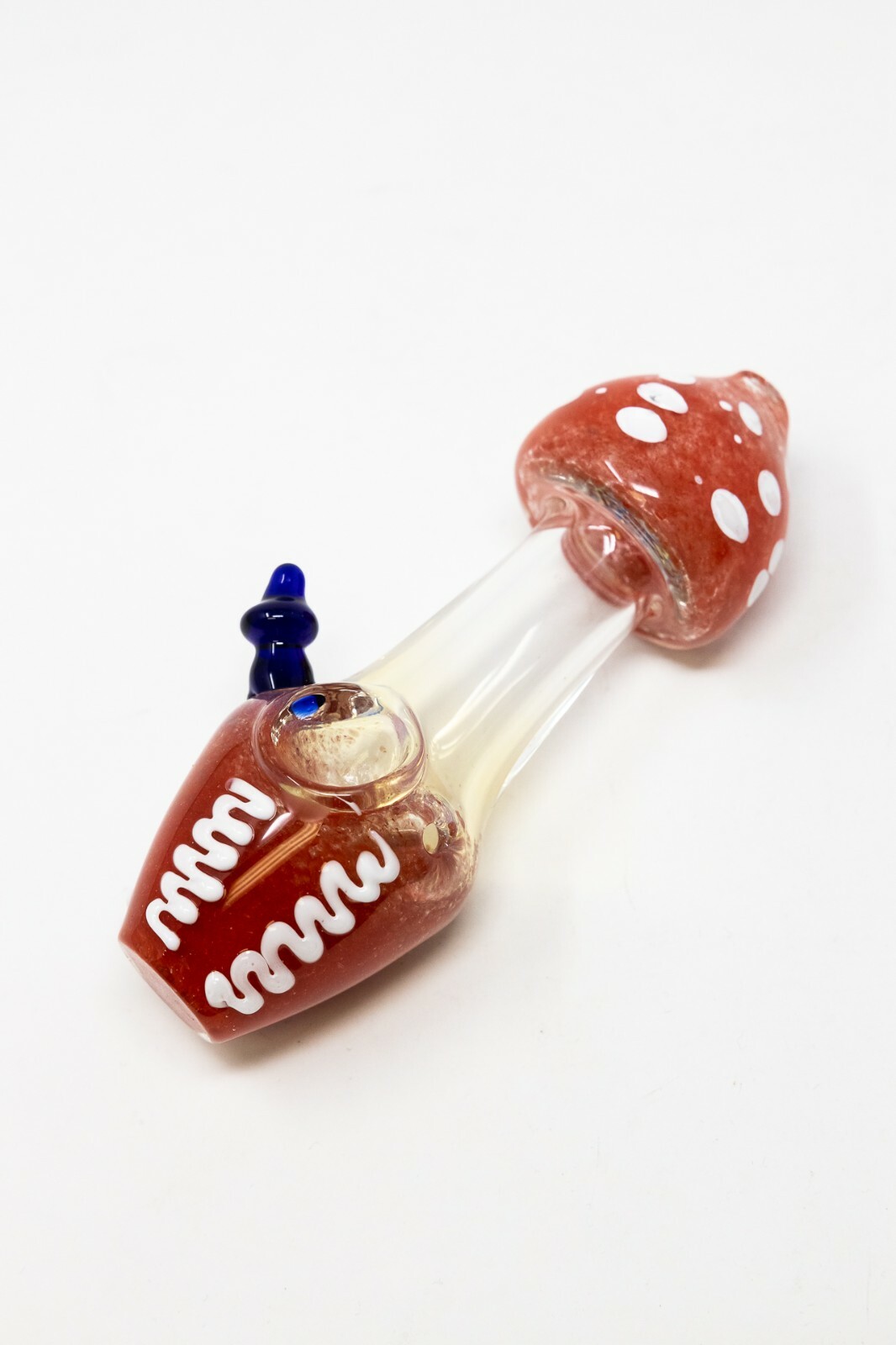 5″ Collectible TOBACCO Red Mushroom Shape Hand Smoking Pipe w/ Carb Hole