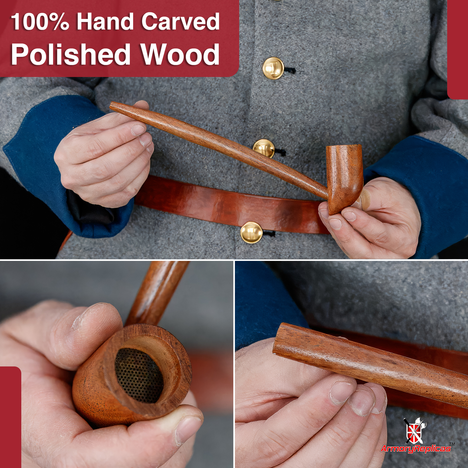 Churchwarden Wooden Smoking Pipe Handmade Elegant & Functional Pipe Sheeshamwood
