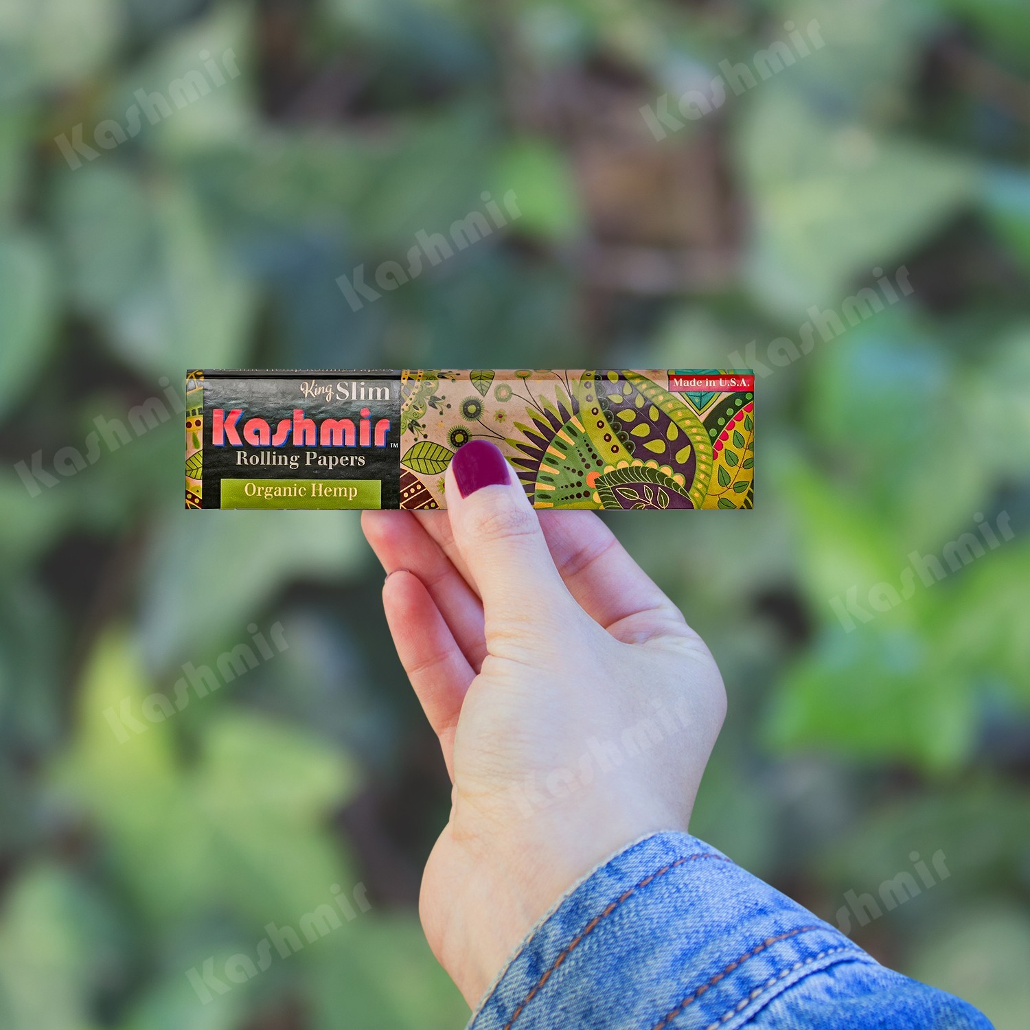 Rolling Papers Organic Hemp Slim King Size 32 Leaves Pack (25 Pack Box) -Kashmir