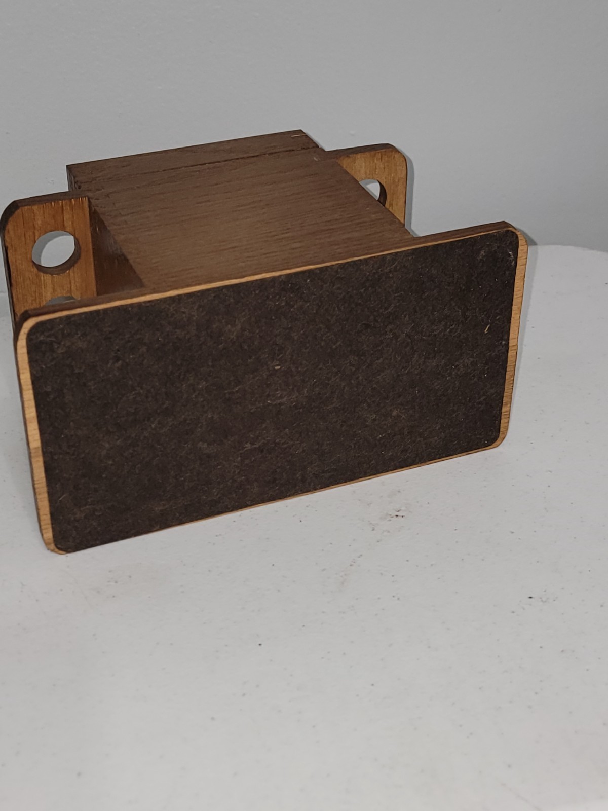 Vintage Decatur Industries Walnut Wood 6 Tobacco Pipe Stand Display Humidor NOS