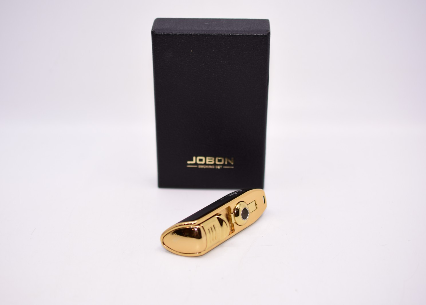 JOBON Classic Triple Torch Flame Cigarette Cigar Lighter Cigar Punch BLK/GLD