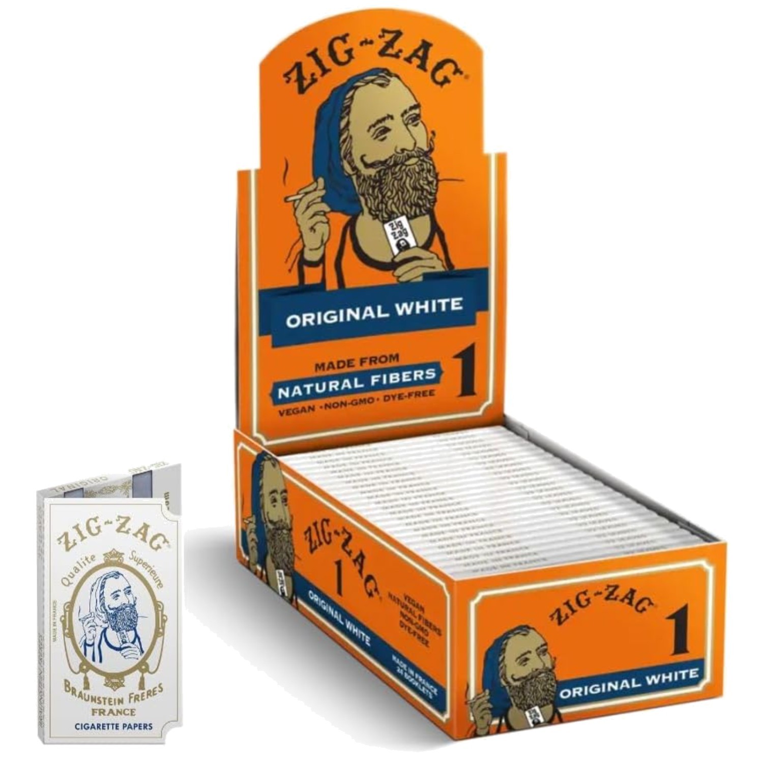 Authentic Zig Zag Papers – 24 Packs – Slow Burn, Natural Gum
