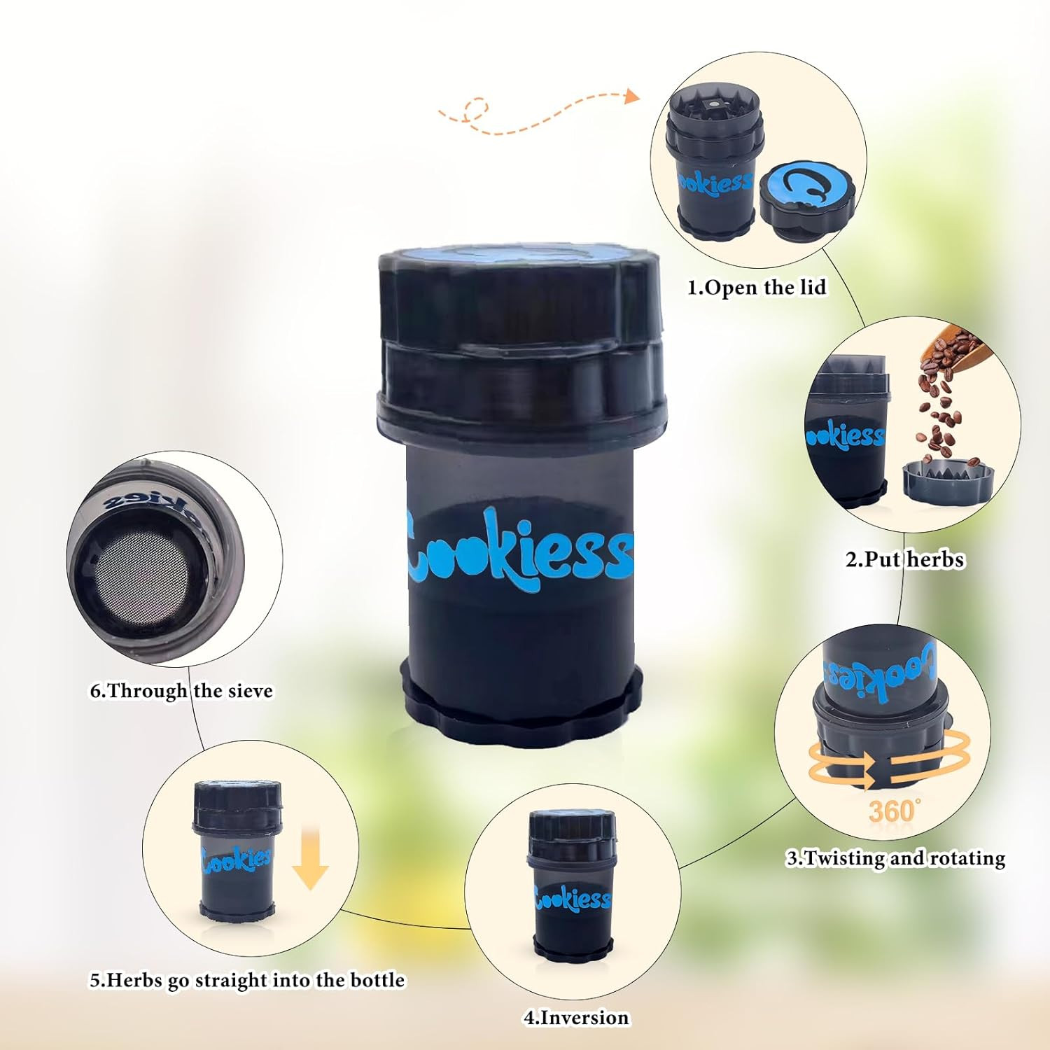 Grinder Herb Spice Grinder Hand-Cranked Plastic Grinder with Handle 62Mm Grinder