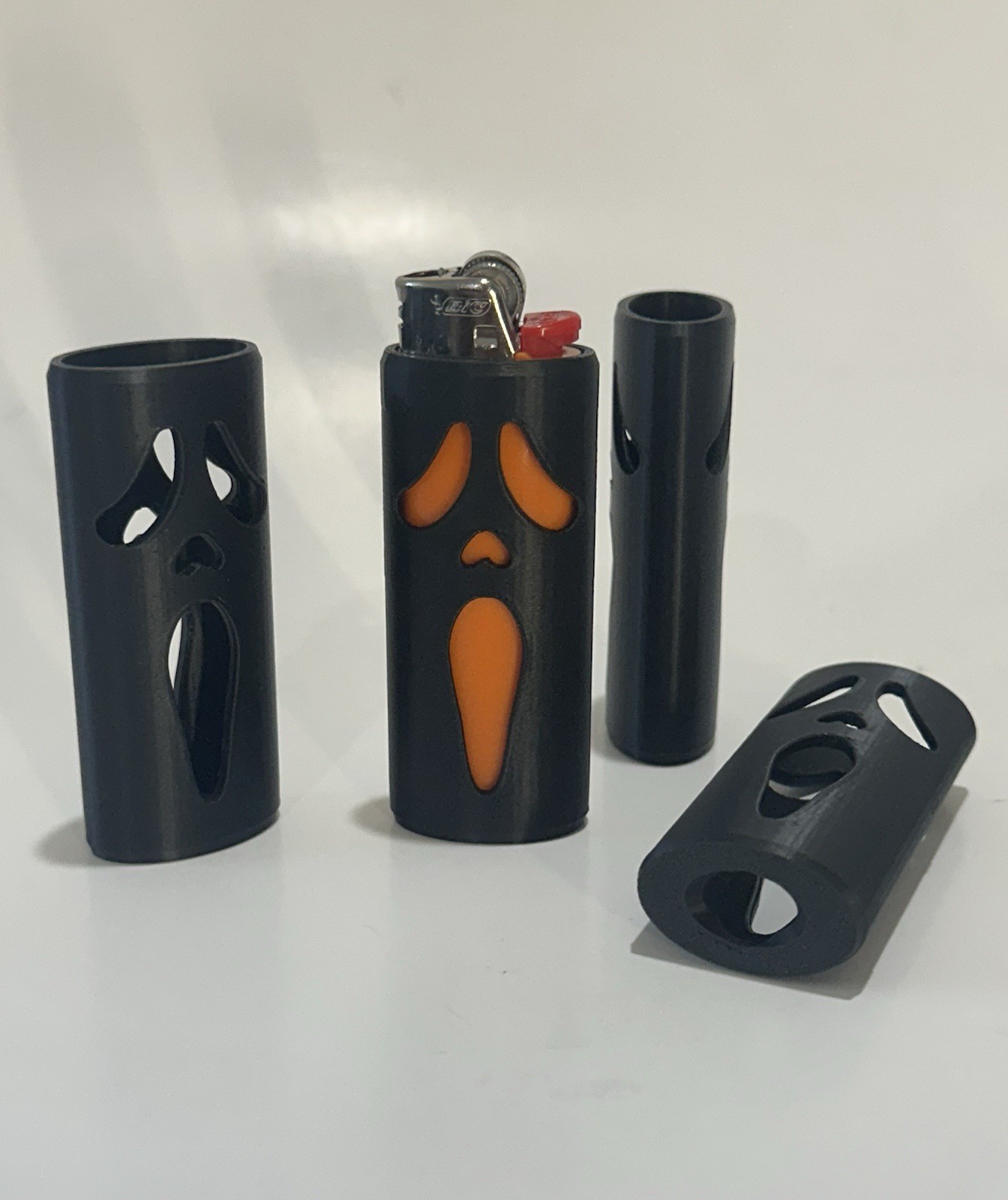 BIC SLEEVES | Black | Ghost Face Lighter Sleeve | Lighter not included