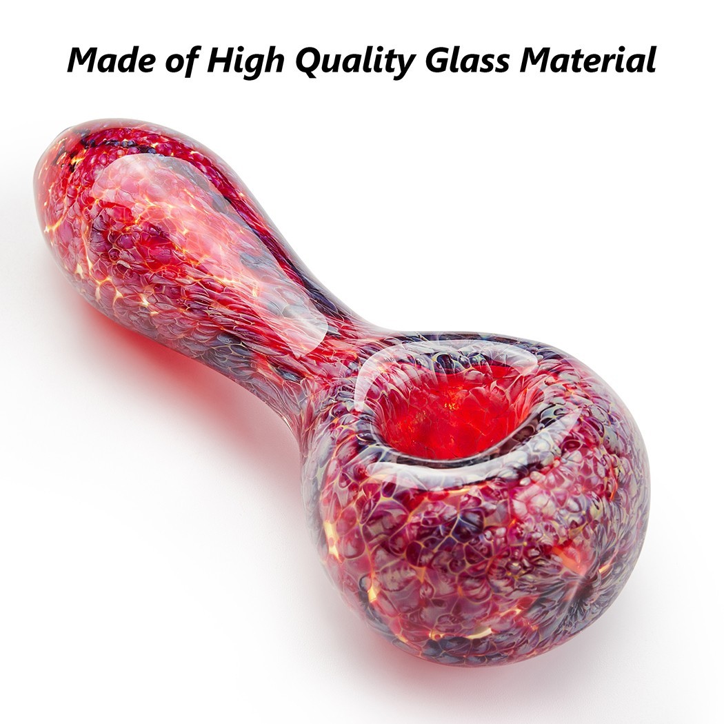 4″ Lava Style Tobacco Smoking Glass Pipe Collectible Handmade Pipes with Box
