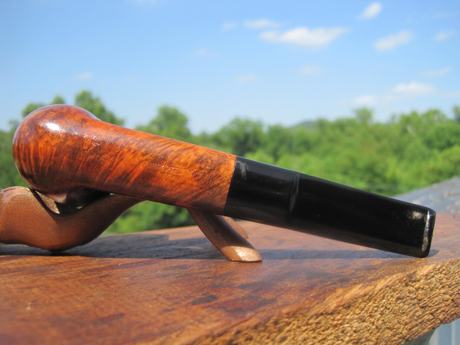 Seville Twin Bore Imported Briar Italy Smooth Dublin Saddle Stem Estate 5.3/4″ L