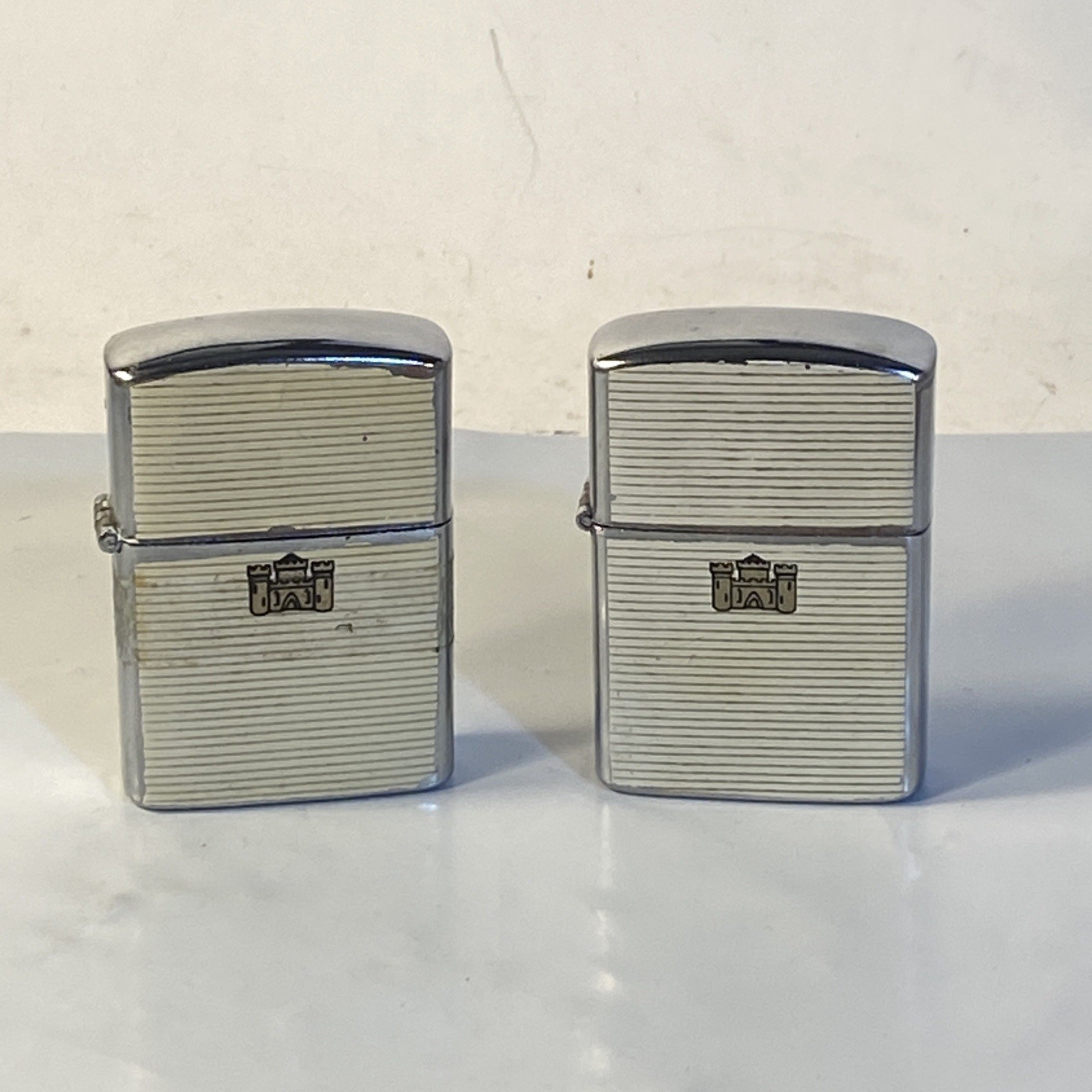 2 Vintage Advertising Kent Cigarettes Flip Top Lighters Hadson Japan