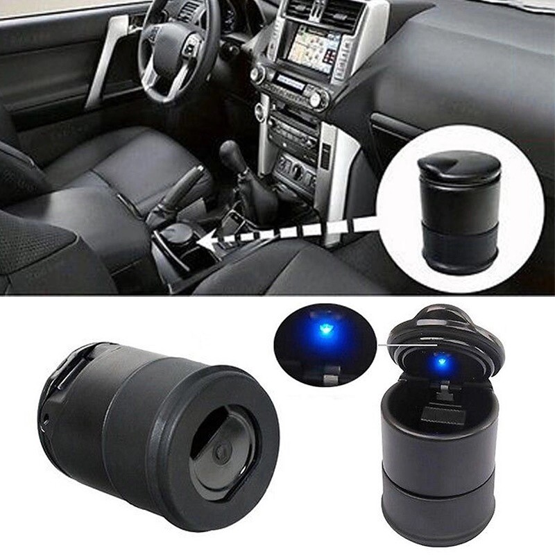 LED Auto Car Truck Cigarette Smoke Ashtray Ash Cylinder holder for Offiice/Home