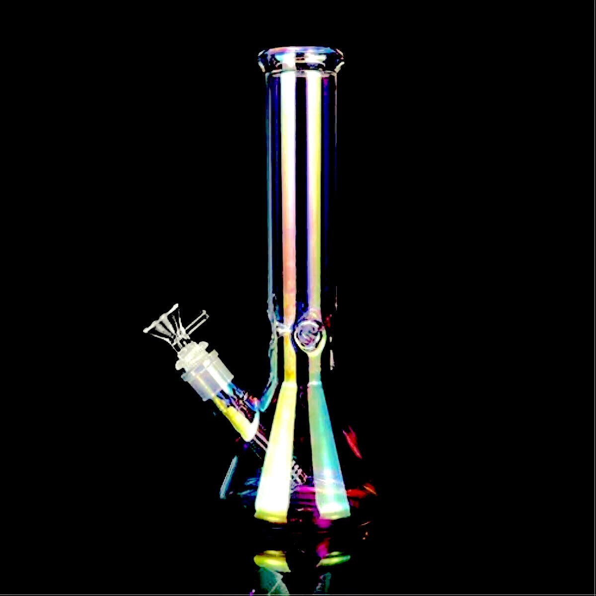 10″ Heavy Glass Bongs Percolator Water Pipe Hookah 14mm Bowl Rainbow Color Bong