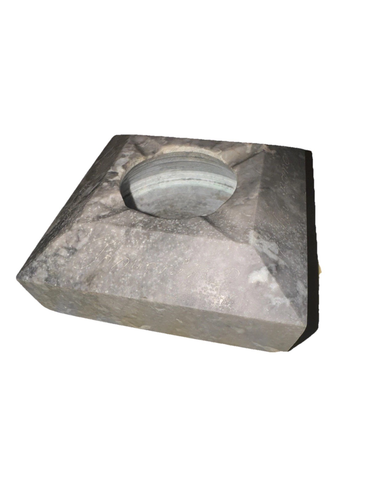 Cuban Crafters Vintage Stone Ashtray Gray Marble Cigar Ashtray Square 4x4x1
