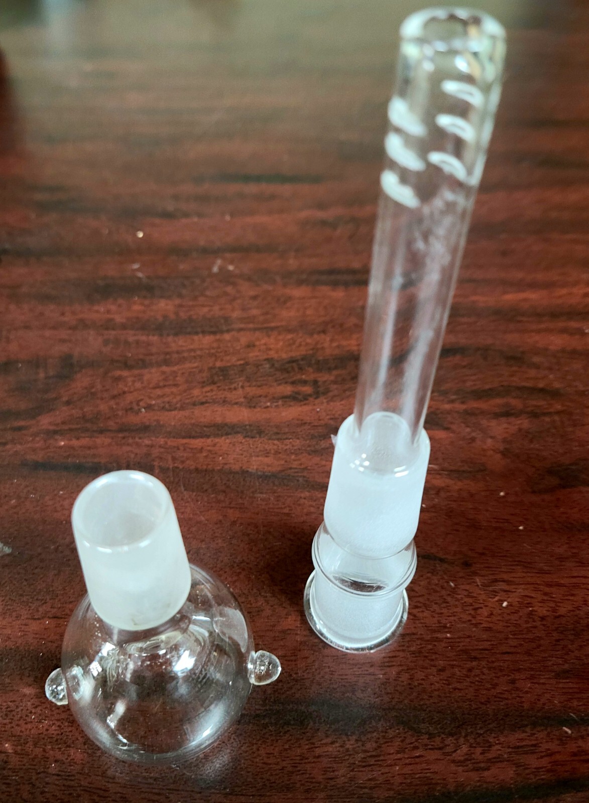 2 Pcs Lot- 19mm- 4″ Glass Down stems & 19mm Clear Glass Bowl for W/P