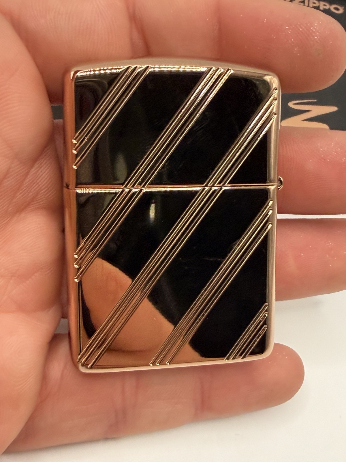 Zippo Script Logo Collectible Lighter Rose Gold Limited 10878/17500 New In Box