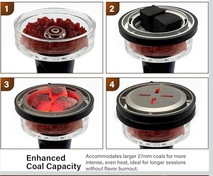 Hookah Bowl – Premium Hybrid Glass & Aluminum hookah head with Heat Management