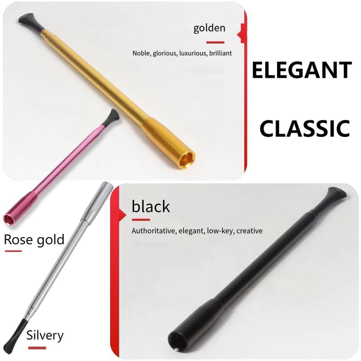Audrey Style Vintage Extendable Cigarette Holder,Vintage Metal Long Cigarette Hl