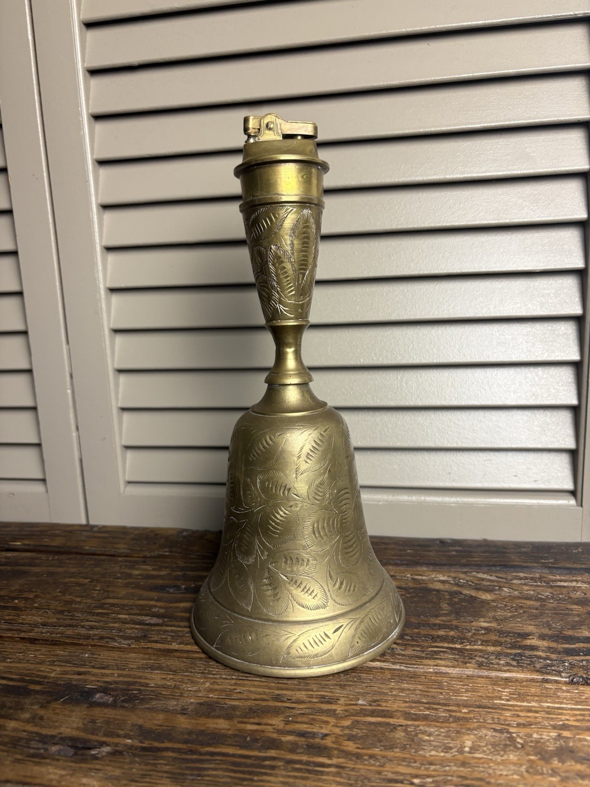 Vintage Brass Table Lighter, Bells of Sarna India,
