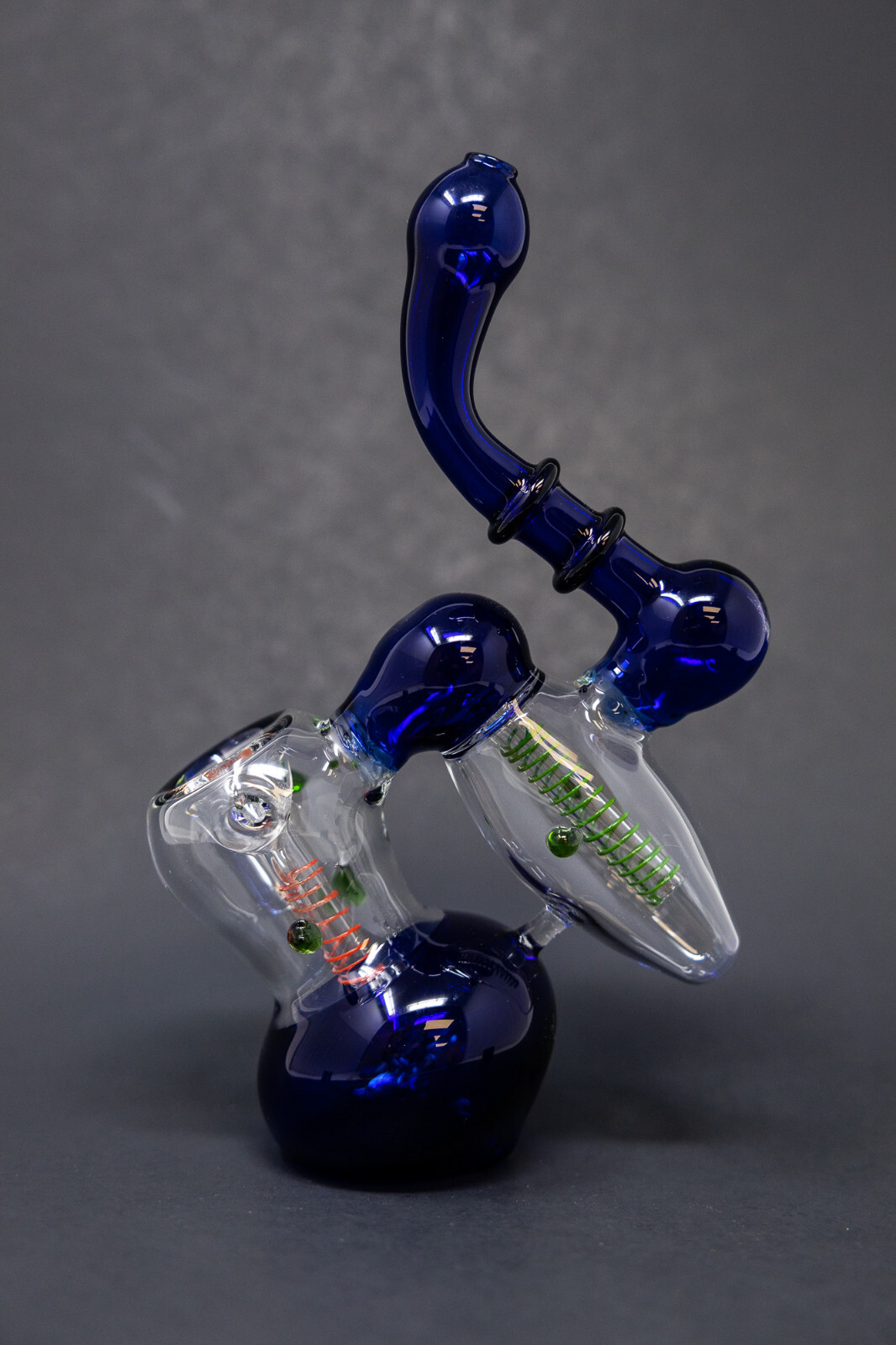 Hookah Water Pipe 7″ Blue Double Chamber Tobacco Bubbler Bong – Fast Ship