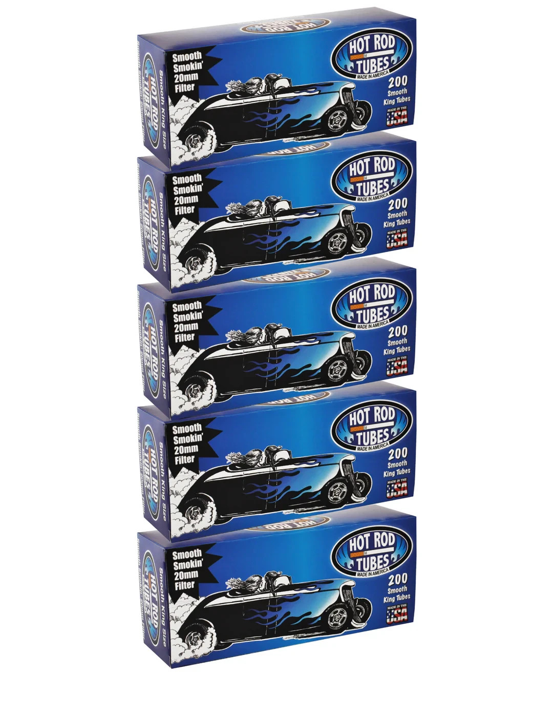 Hot Rod Tube Cigarette Tubes 200 Count Per Box Smooth king 5 Boxes