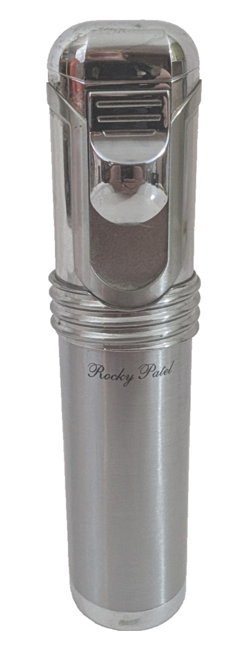 Rocky Patel 5-Jet Torch Cigar Lighter Chrome Silver Tone Tabletop Magic Pat