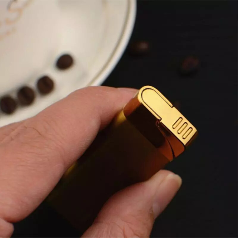 Ultra Thin Refillable Butane Lighter Small Metal Windproof Jet Torch Gas Lighter