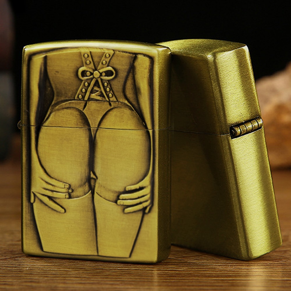 Yaesina Retro Steel Wheel Flip-Top Cigarette Pocket Lighter (Kerosene Excluded)