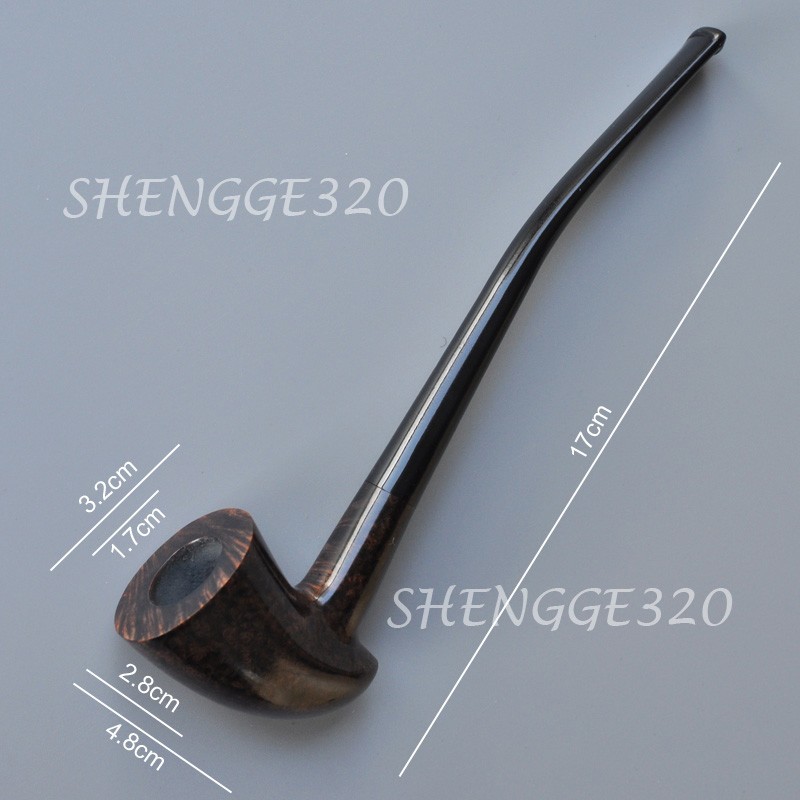 Briar Wooden Tobacco Pipe Pickaxe Churchwarden Smooth Surface Long Bent Stem