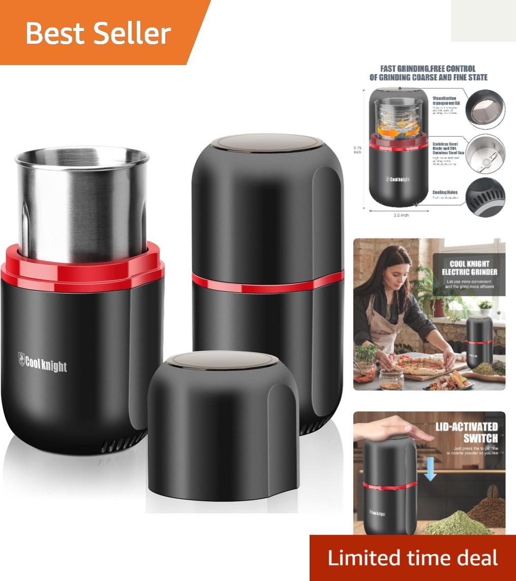 High-Performance Black Electric Grinder – Large Capacity & One-Button Operation